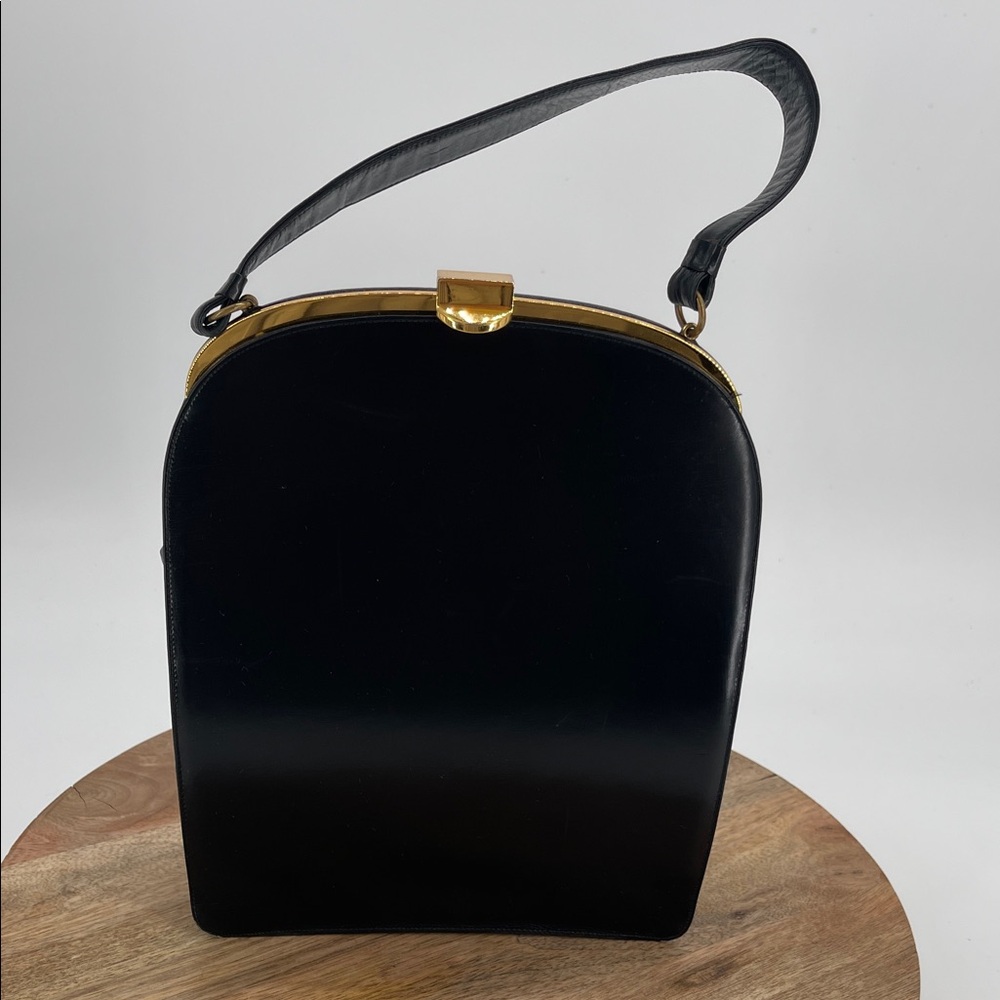 Vintage Bag By Dorian Kelly Black Leather Handbag With Coin Purse Women